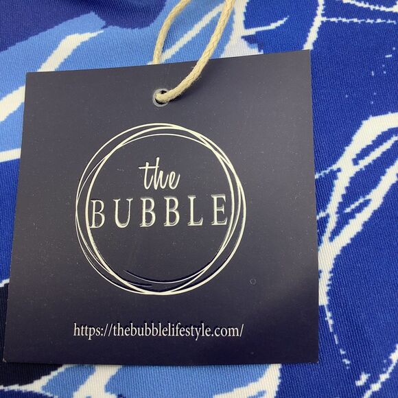 The Bubble Womens Birdie Polo Golf Tennis Top Blue‎ Floral Size Medium NWT - Picture 5 of 9